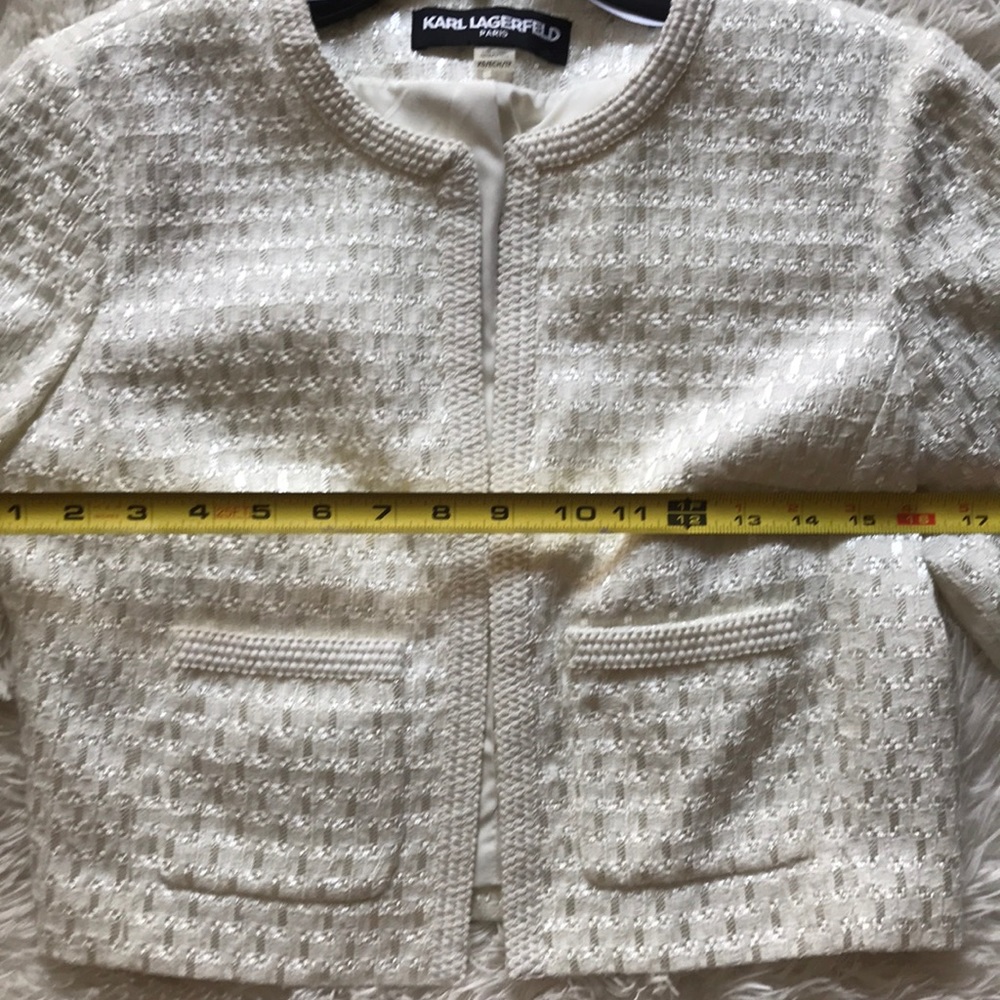 Karl Lagerfeld Tweed Crop Jacket - Picture 14 of 14